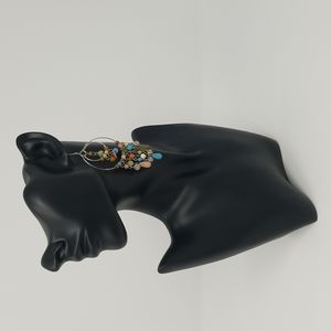 Large boho beaded earrings